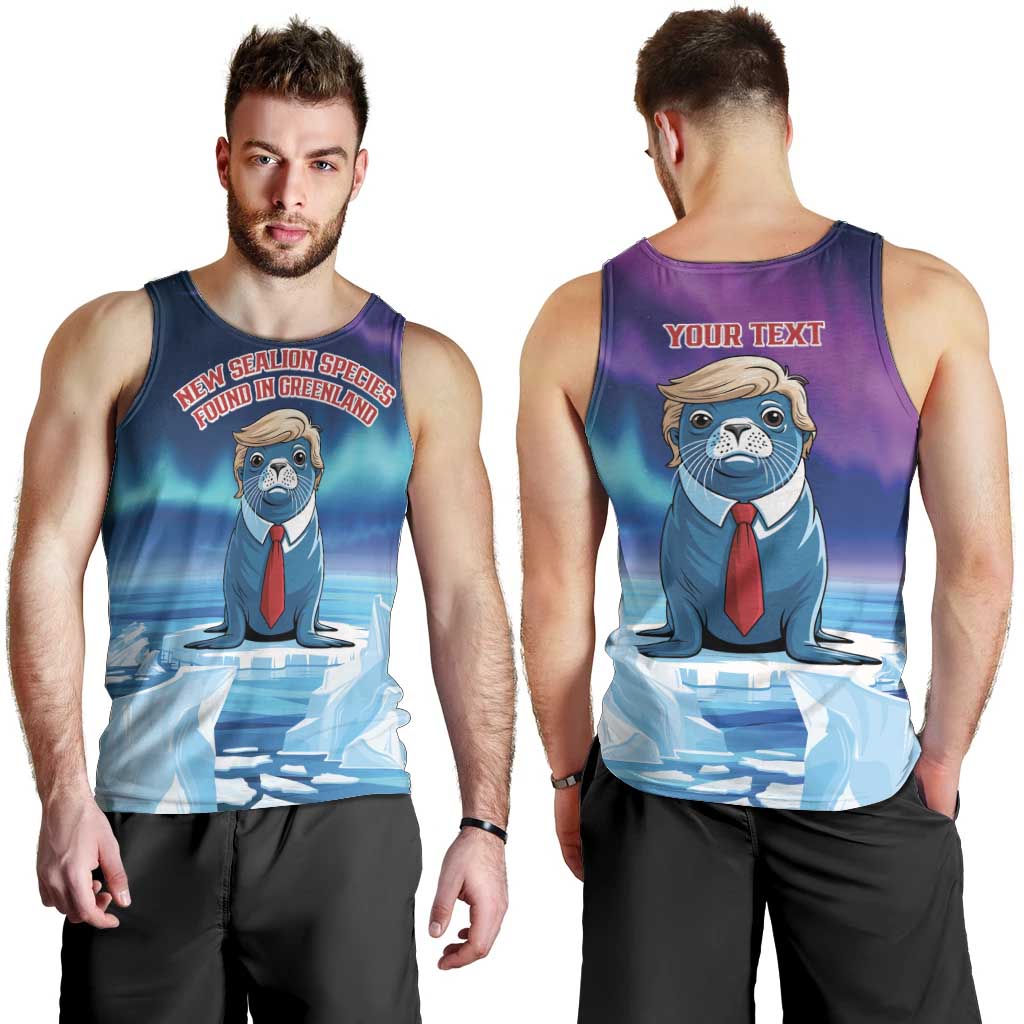 Personalized I Stand With Greenland Men Tank Top Funny Sealion Founding