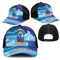 Personalized I Stand With Greenland Mesh Trucker Cap Funny Sealion Founding