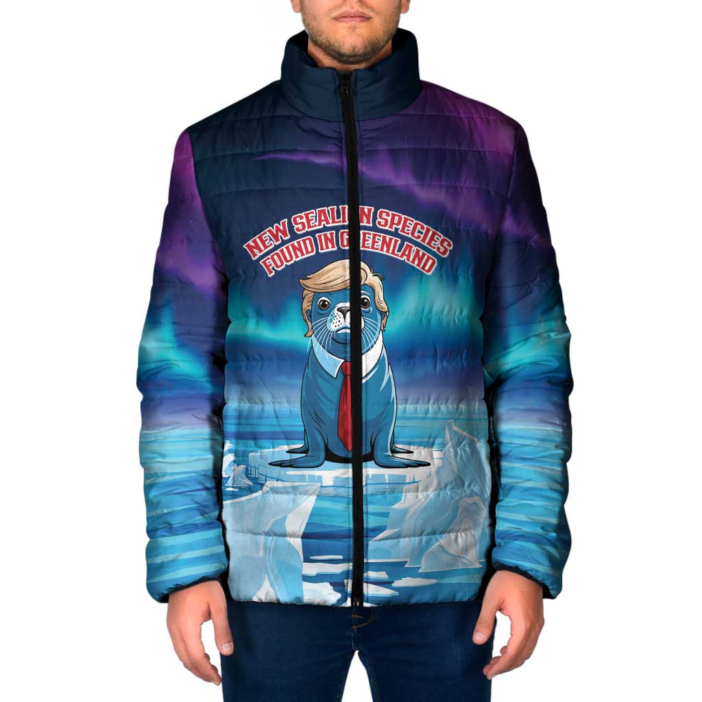 Personalized I Stand With Greenland Padded Jacket Funny Sealion Founding