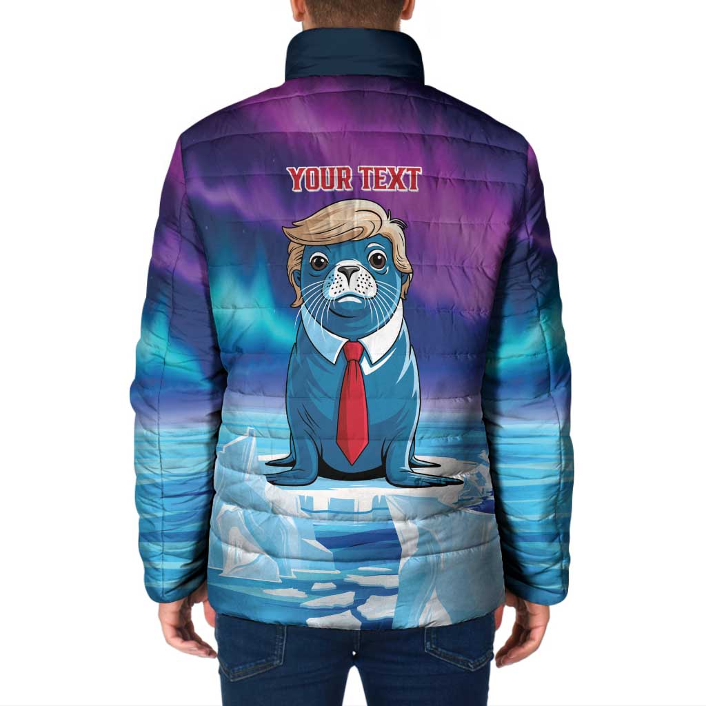 Personalized I Stand With Greenland Padded Jacket Funny Sealion Founding