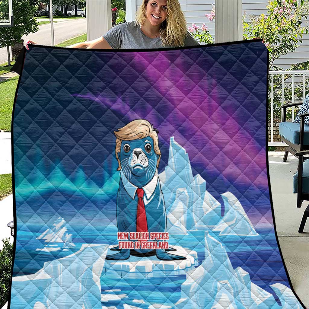 I Stand With Greenland Quilt Funny Sealion Founding