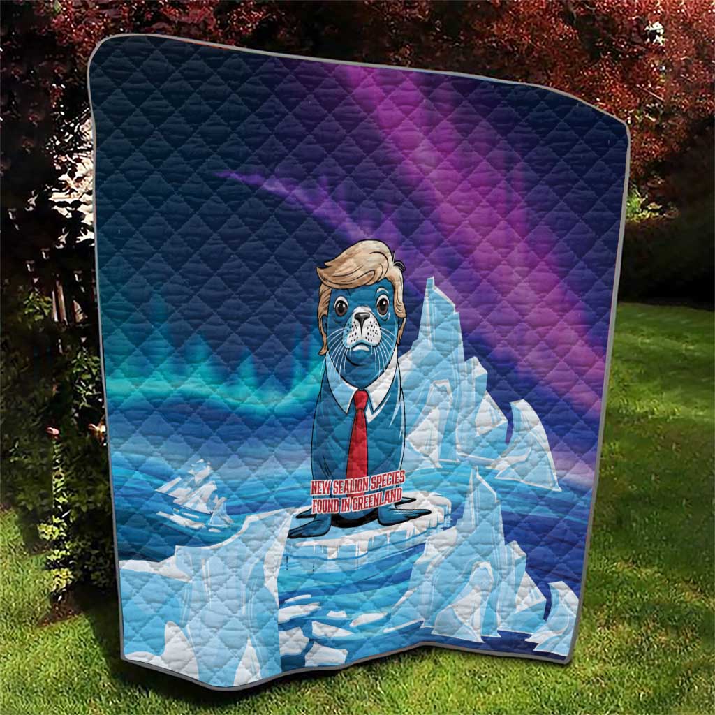 I Stand With Greenland Quilt Funny Sealion Founding