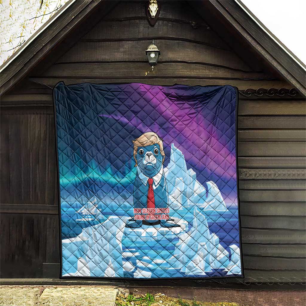 I Stand With Greenland Quilt Funny Sealion Founding