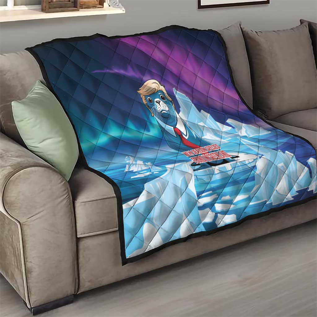 I Stand With Greenland Quilt Funny Sealion Founding