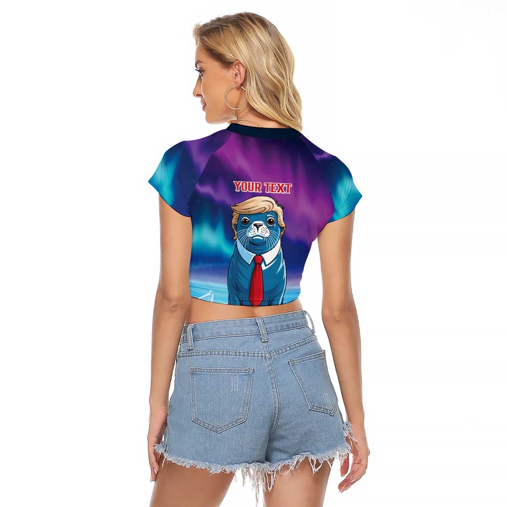 Personalized I Stand With Greenland Raglan Cropped T Shirt Funny Sealion Founding