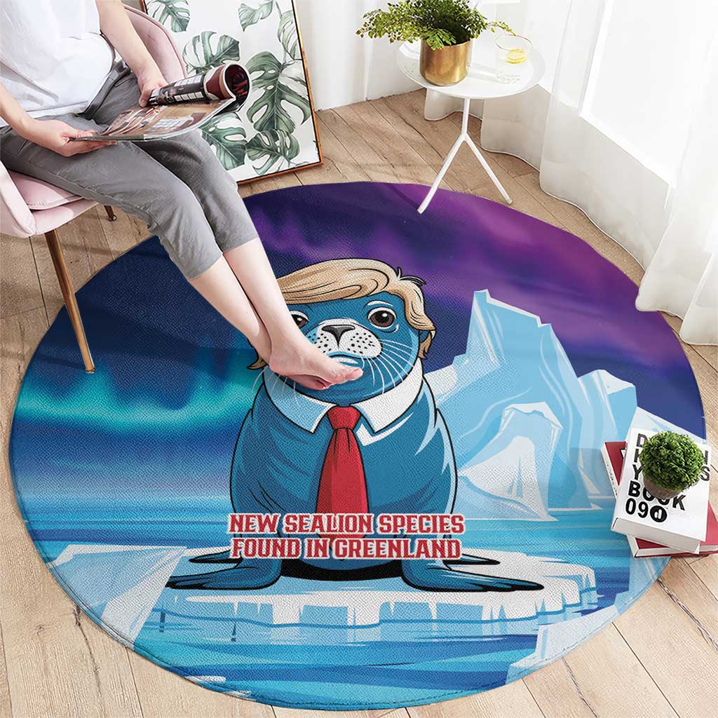 I Stand With Greenland Round Carpet Funny Sealion Founding