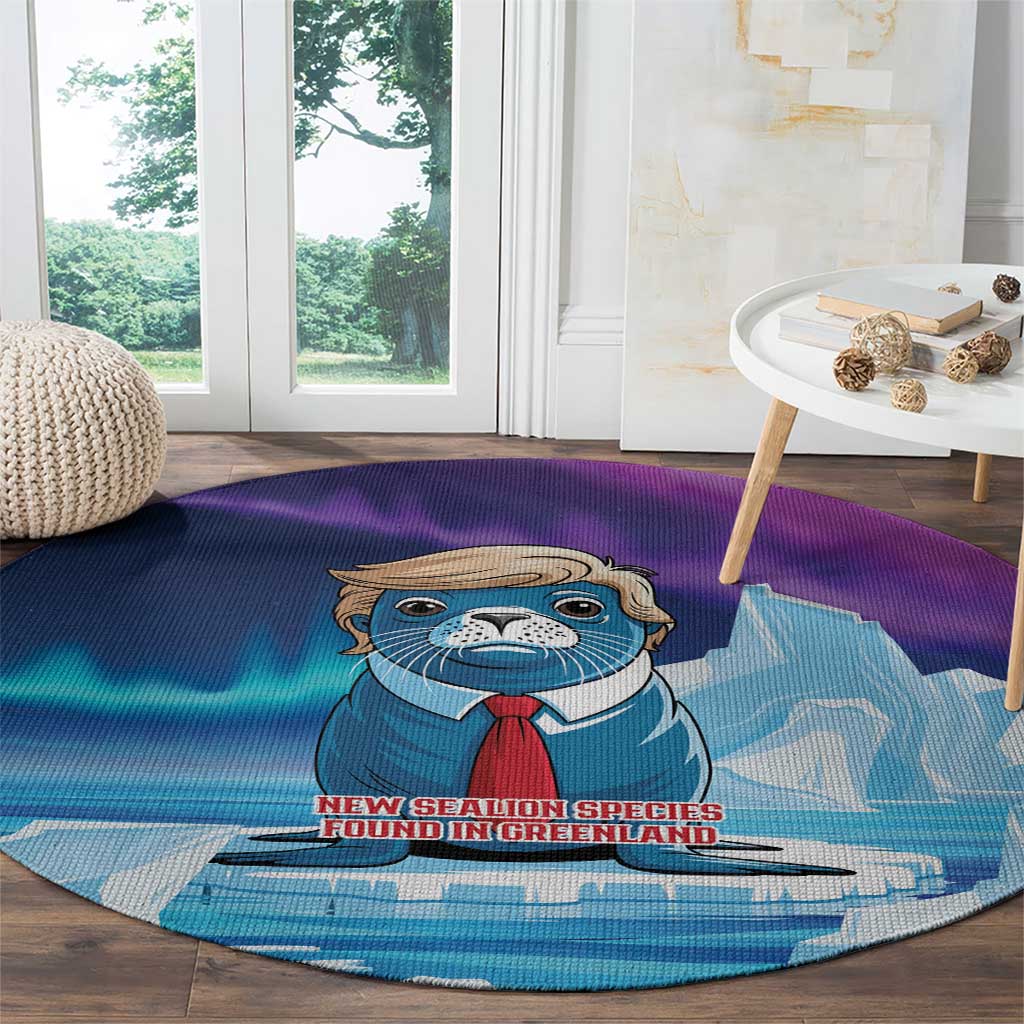 I Stand With Greenland Round Carpet Funny Sealion Founding