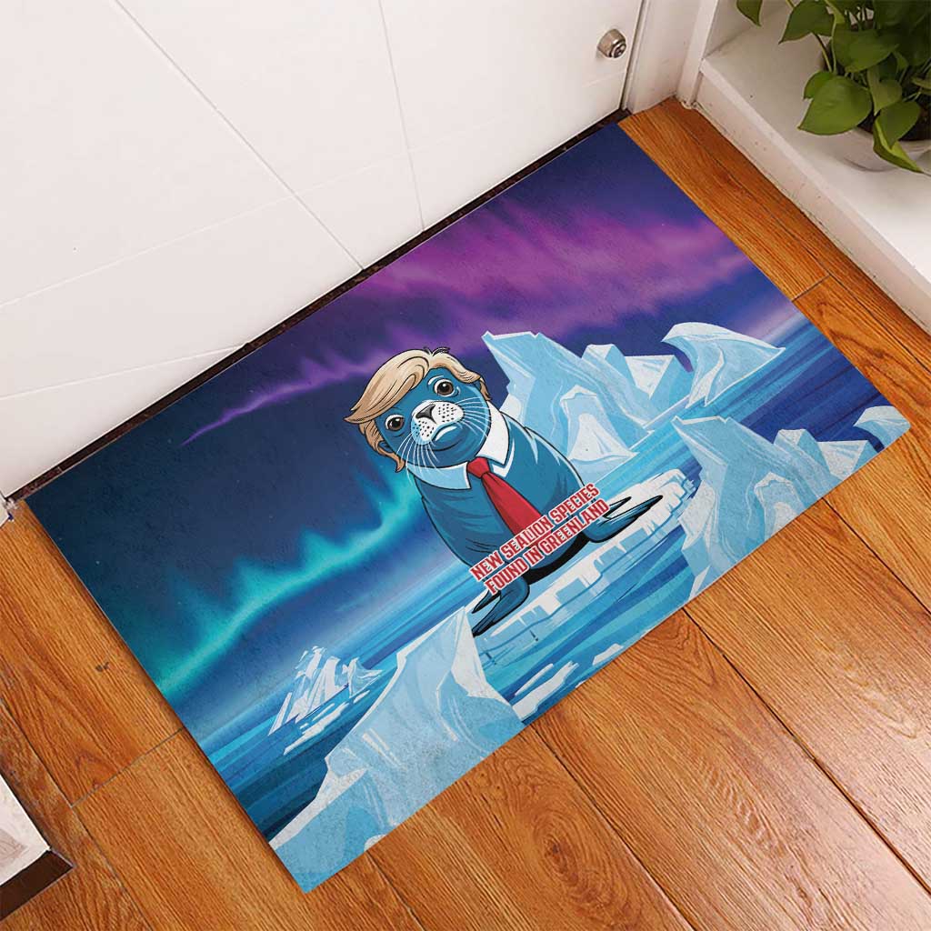 I Stand With Greenland Rubber Doormat Funny Sealion Founding