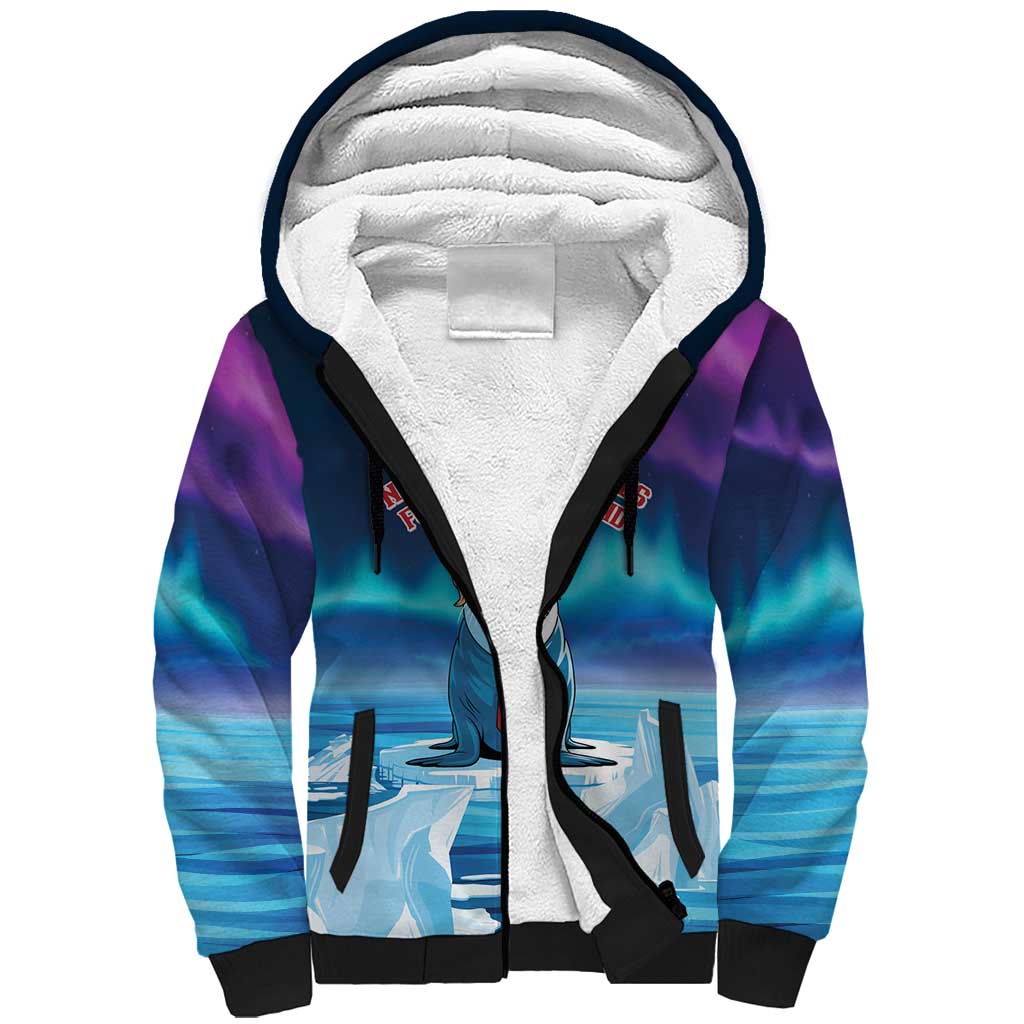 Personalized I Stand With Greenland Sherpa Hoodie Funny Sealion Founding