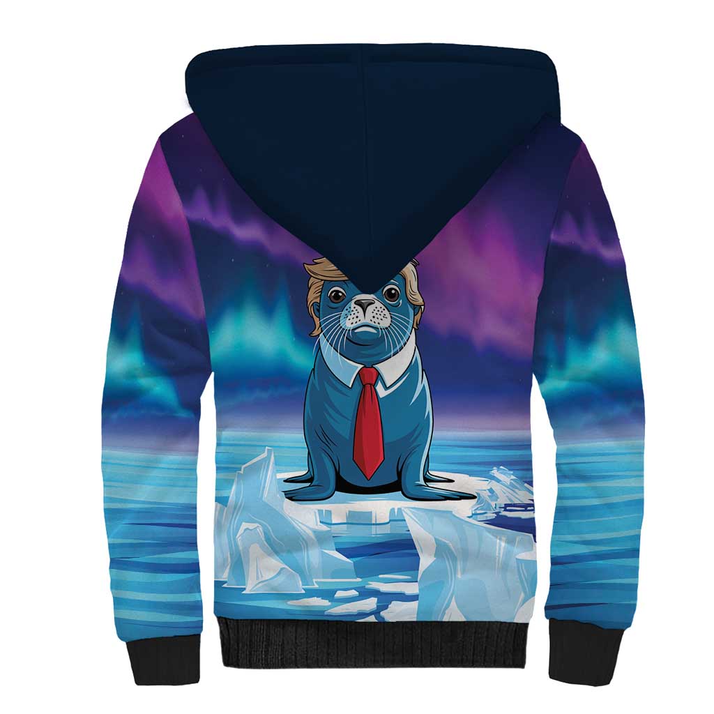 Personalized I Stand With Greenland Sherpa Hoodie Funny Sealion Founding