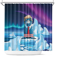 I Stand With Greenland Shower Curtain Funny Sealion Founding