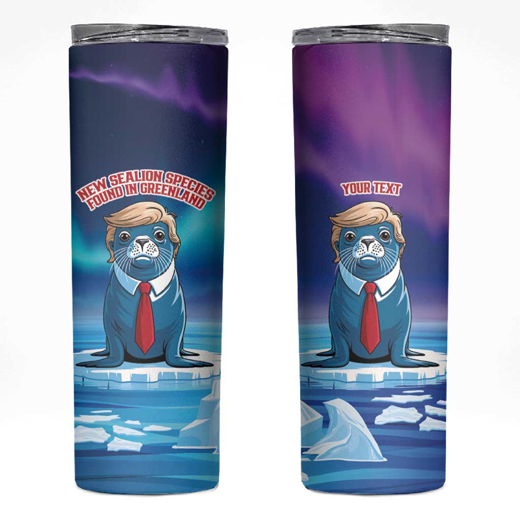 Personalized I Stand With Greenland Skinny Tumbler Funny Sealion Founding