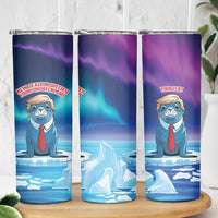 Personalized I Stand With Greenland Skinny Tumbler Funny Sealion Founding