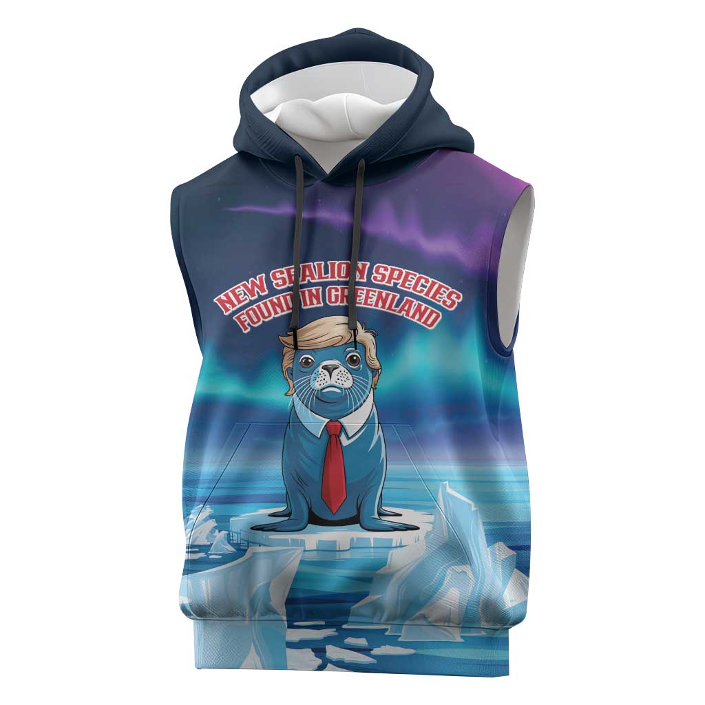 Personalized I Stand With Greenland Sleeveless Hoodie Funny Sealion Founding