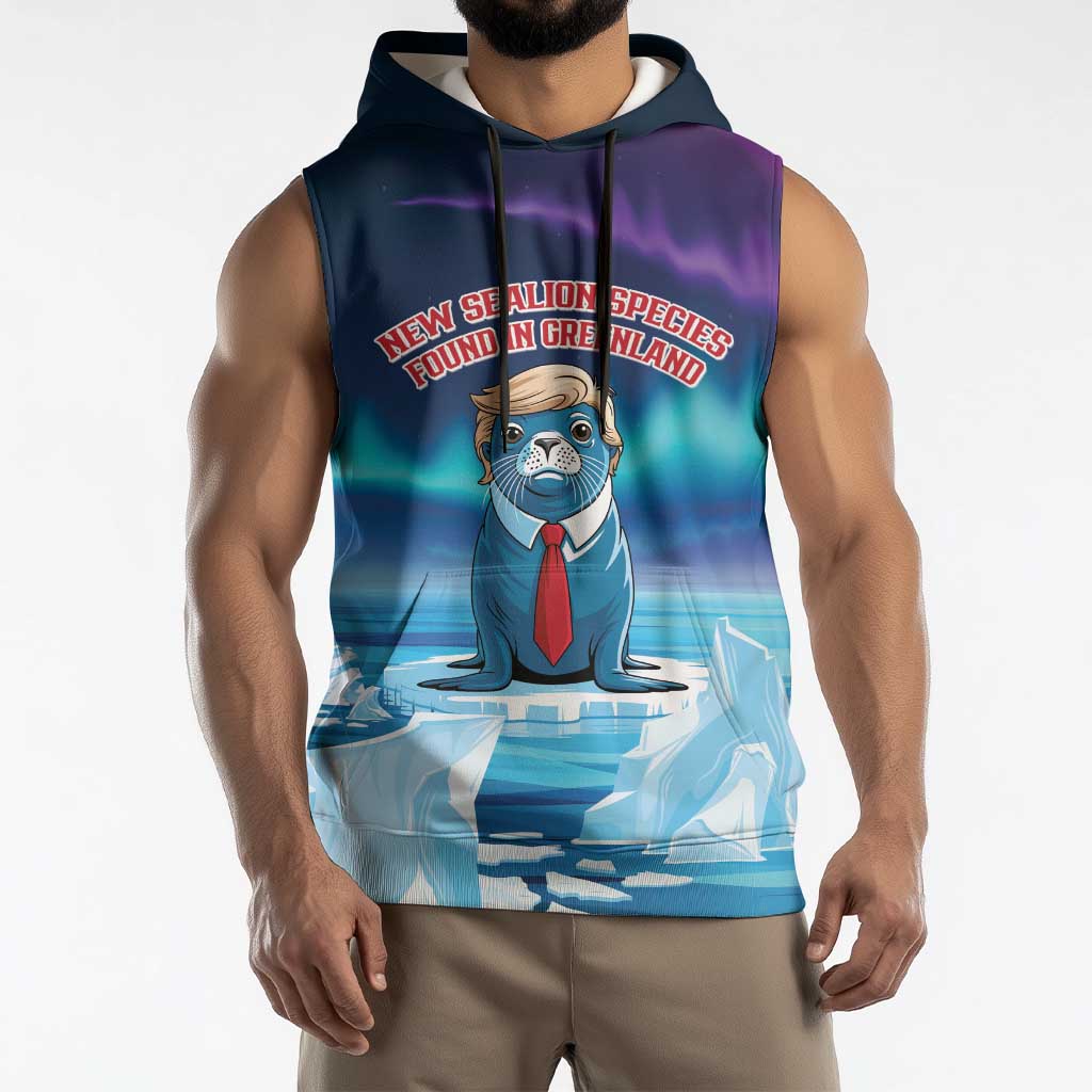 Personalized I Stand With Greenland Sleeveless Hoodie Funny Sealion Founding