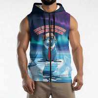 Personalized I Stand With Greenland Sleeveless Zip Hoodie Funny Sealion Founding