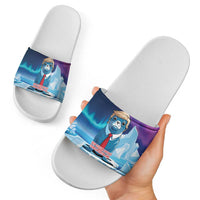 I Stand With Greenland Slide Sandals Funny Sealion Founding