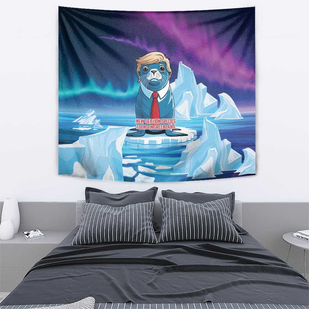I Stand With Greenland Tapestry Funny Sealion Founding