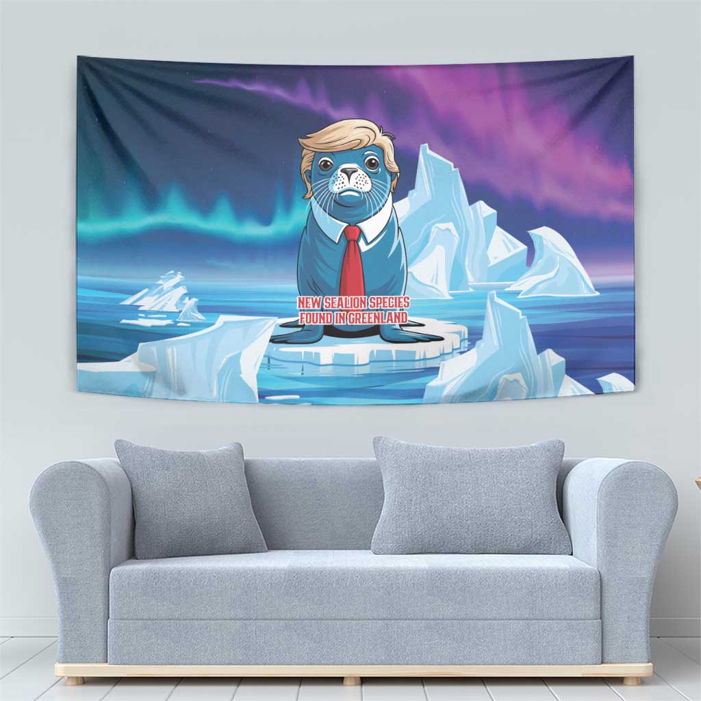 I Stand With Greenland Tapestry Funny Sealion Founding