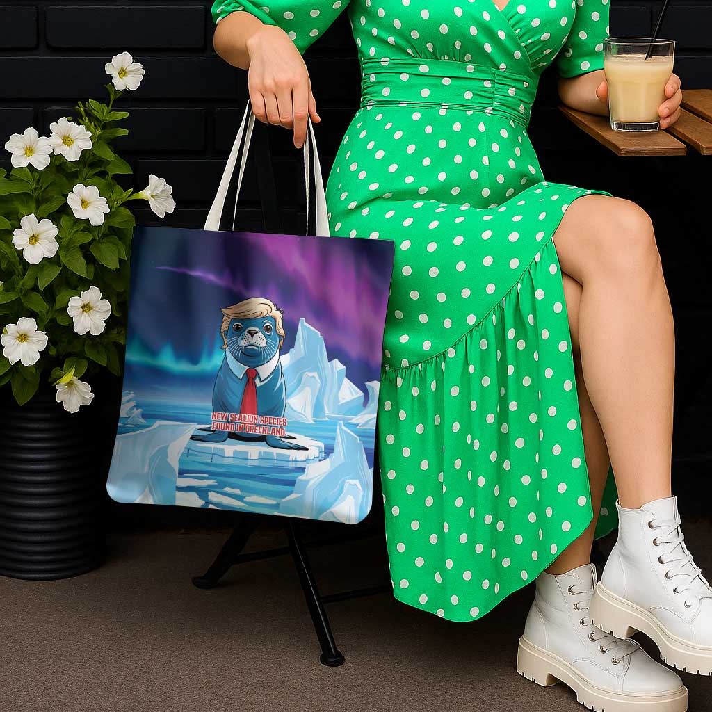 I Stand With Greenland Tote Bag Funny Sealion Founding