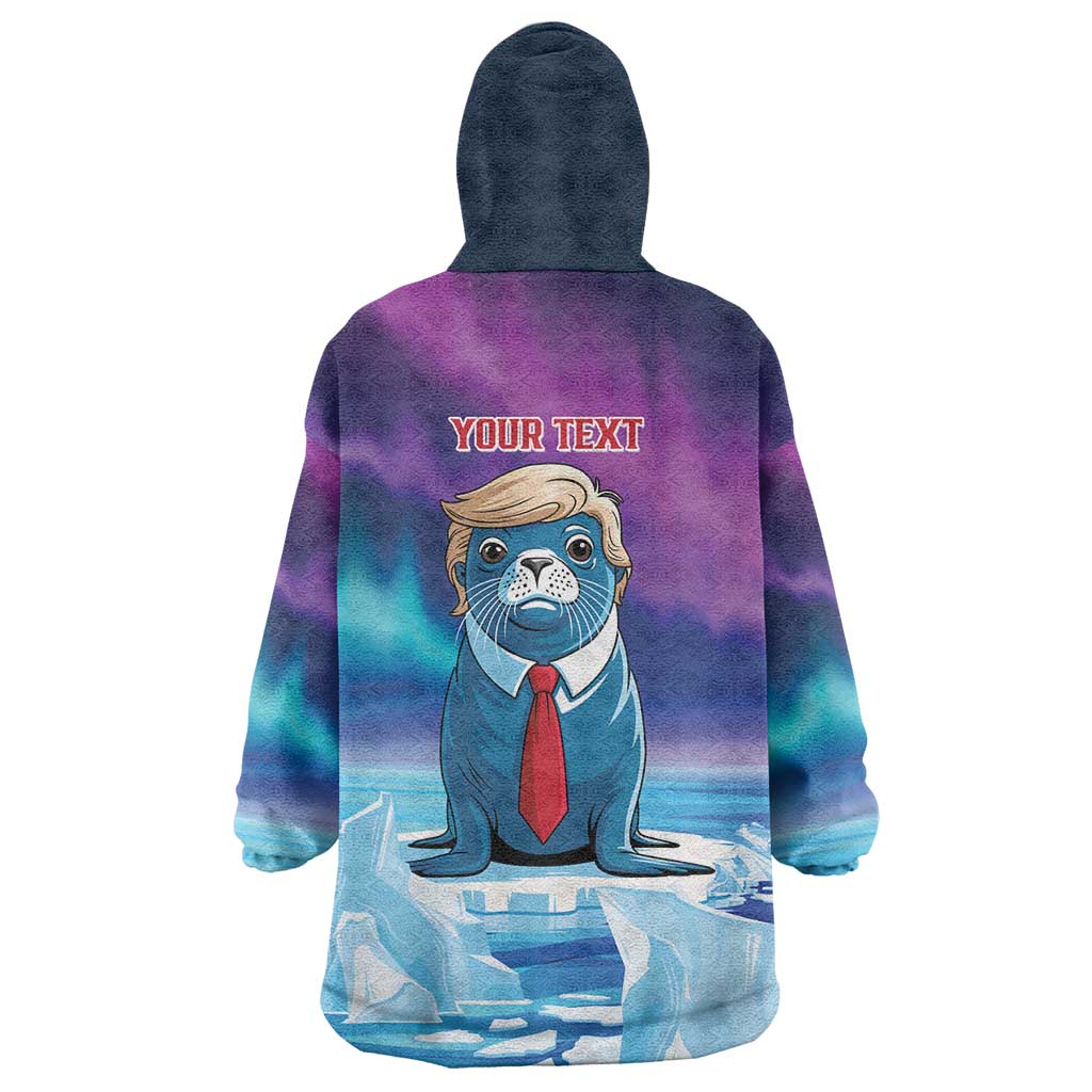 Personalized I Stand With Greenland Wearable Blanket Hoodie Funny Sealion Founding