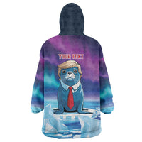Personalized I Stand With Greenland Wearable Blanket Hoodie Funny Sealion Founding