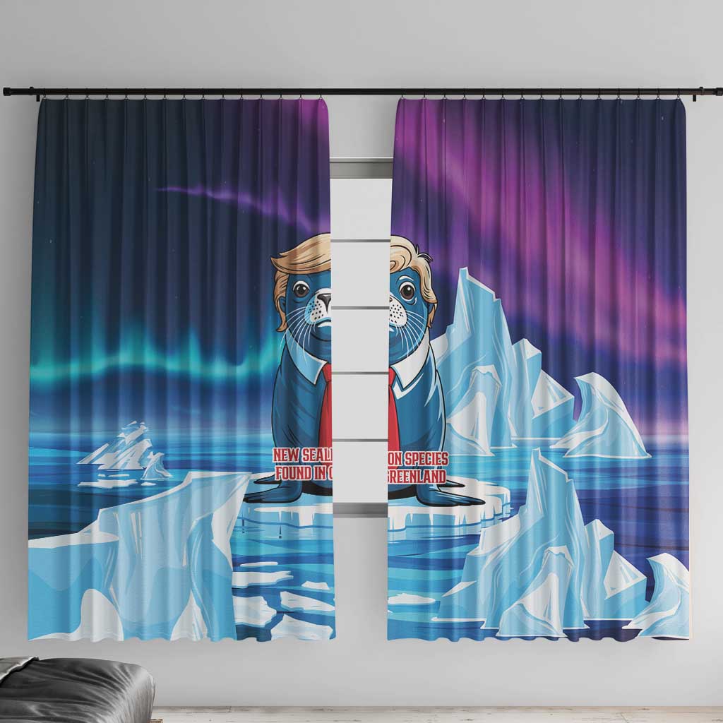 I Stand With Greenland Window Curtain Funny Sealion Founding