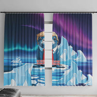 I Stand With Greenland Window Curtain Funny Sealion Founding