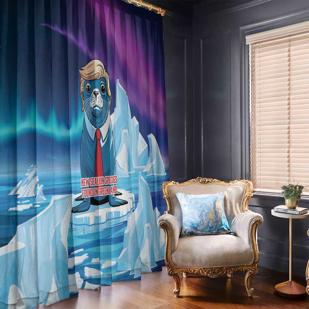 I Stand With Greenland Window Curtain Funny Sealion Founding