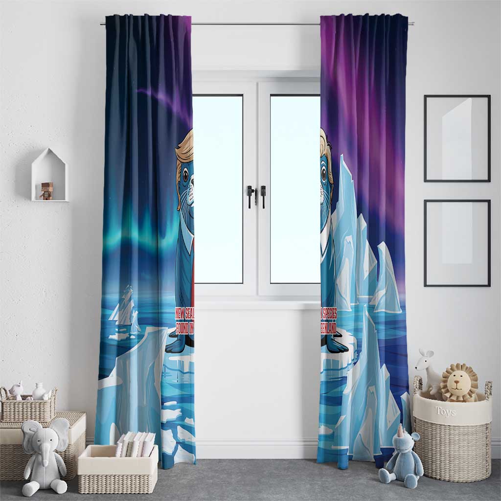 I Stand With Greenland Window Curtain Funny Sealion Founding