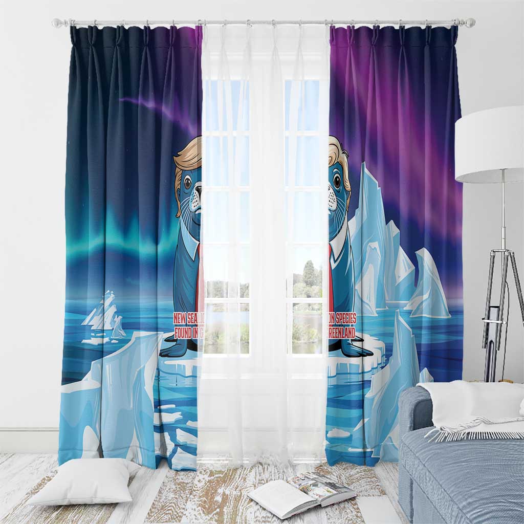 I Stand With Greenland Window Curtain Funny Sealion Founding