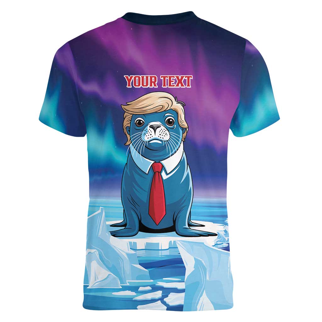 Personalized I Stand With Greenland Women V-Neck T-Shirt Funny Sealion Founding