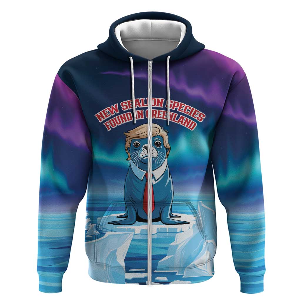 Personalized I Stand With Greenland Zip Hoodie Funny Sealion Founding