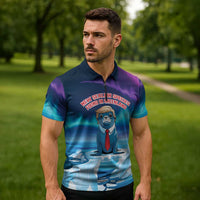 Personalized I Stand With Greenland Zipper Polo Shirt Funny Sealion Founding