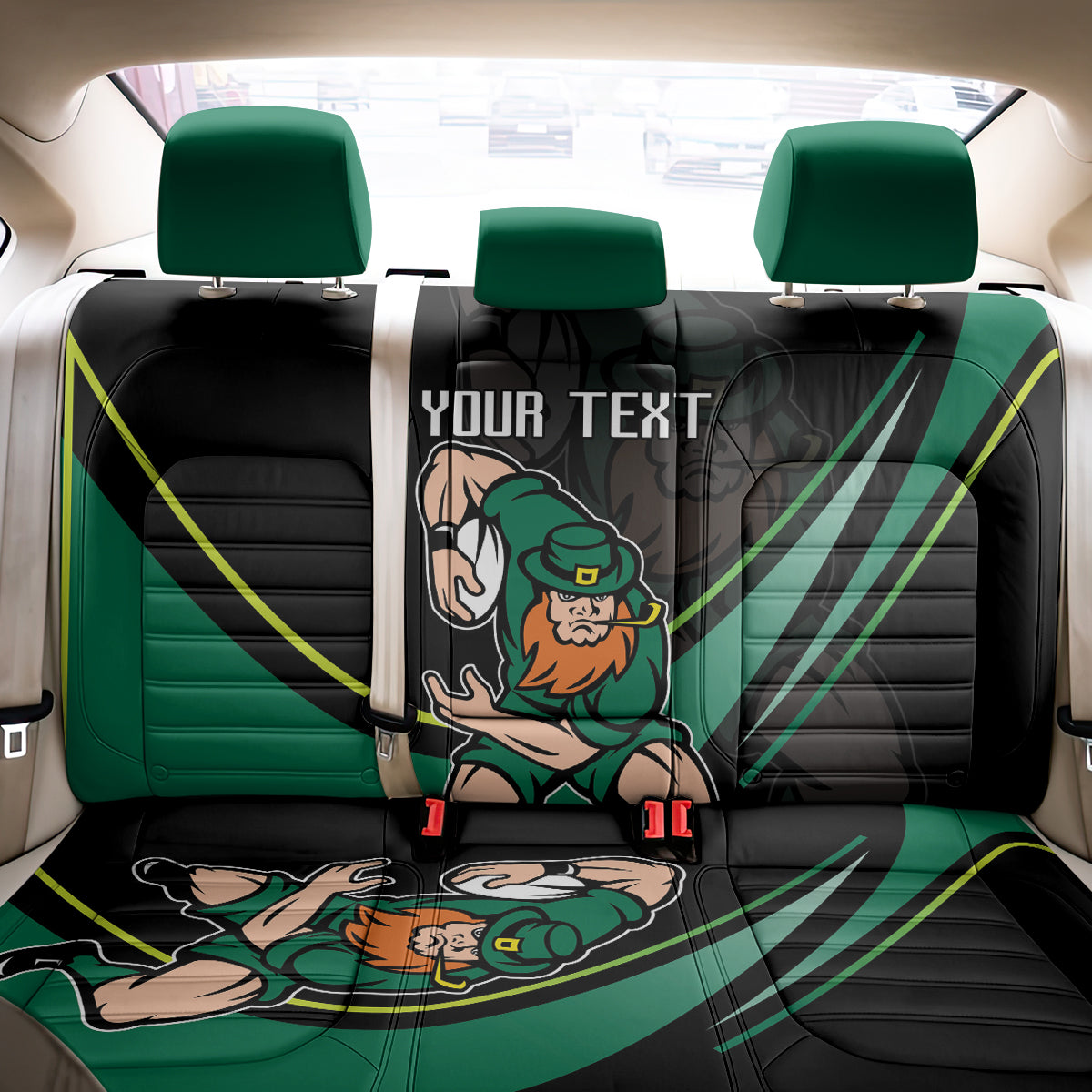 Custom Ireland Rugby Back Car Seat Cover Irish Shamrocks Warriors Sporty Style LT9 - Wonder Print Shop