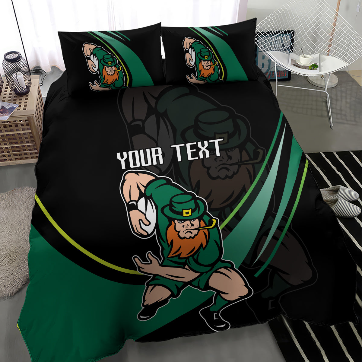 Custom Ireland Rugby Bedding Set Irish Shamrocks Warriors Sporty Style LT9 - Wonder Print Shop