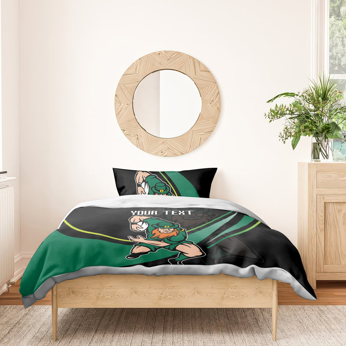 Custom Ireland Rugby Bedding Set Irish Shamrocks Warriors Sporty Style LT9 - Wonder Print Shop