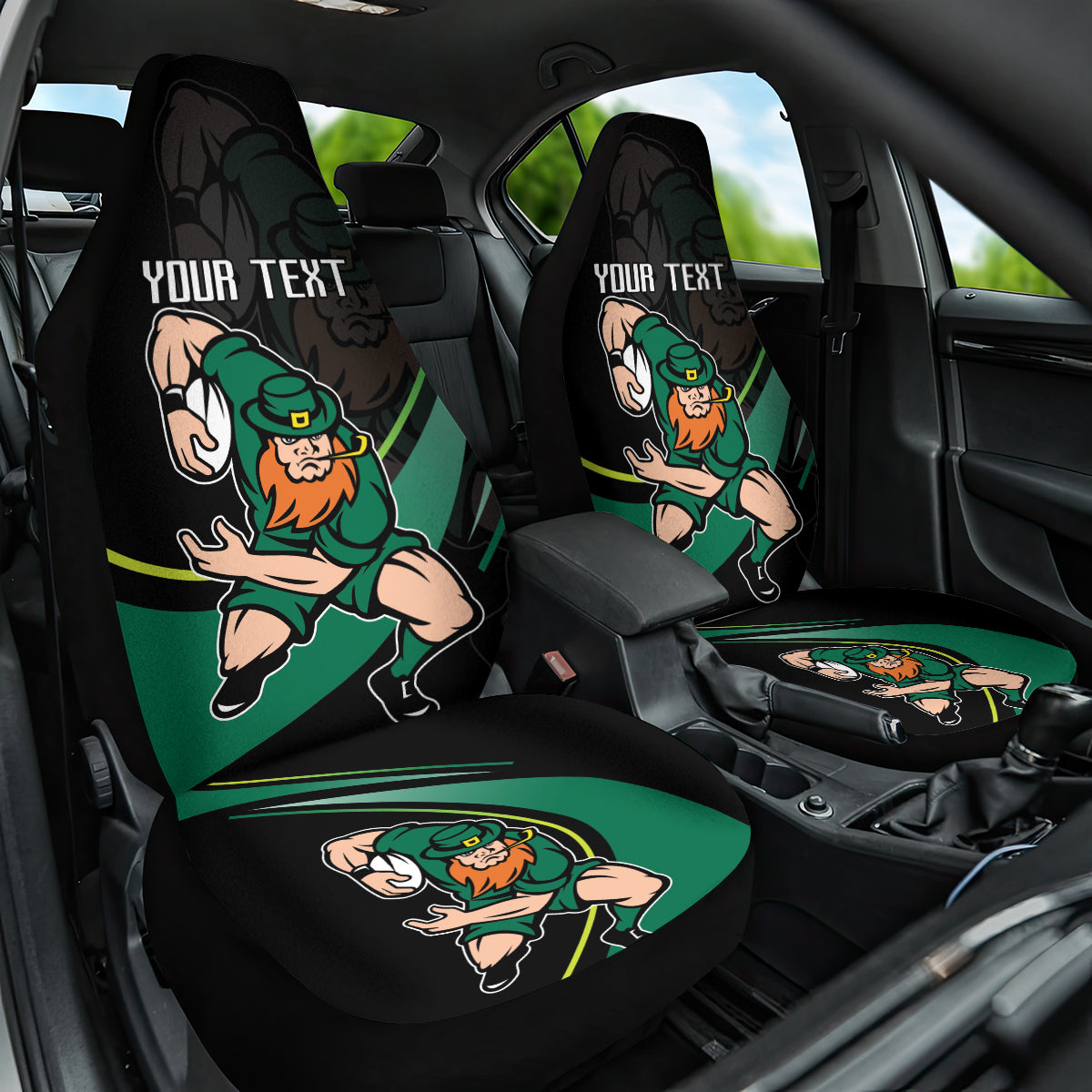 Custom Ireland Rugby Car Seat Cover Irish Shamrocks Warriors Sporty Style LT9 - Wonder Print Shop