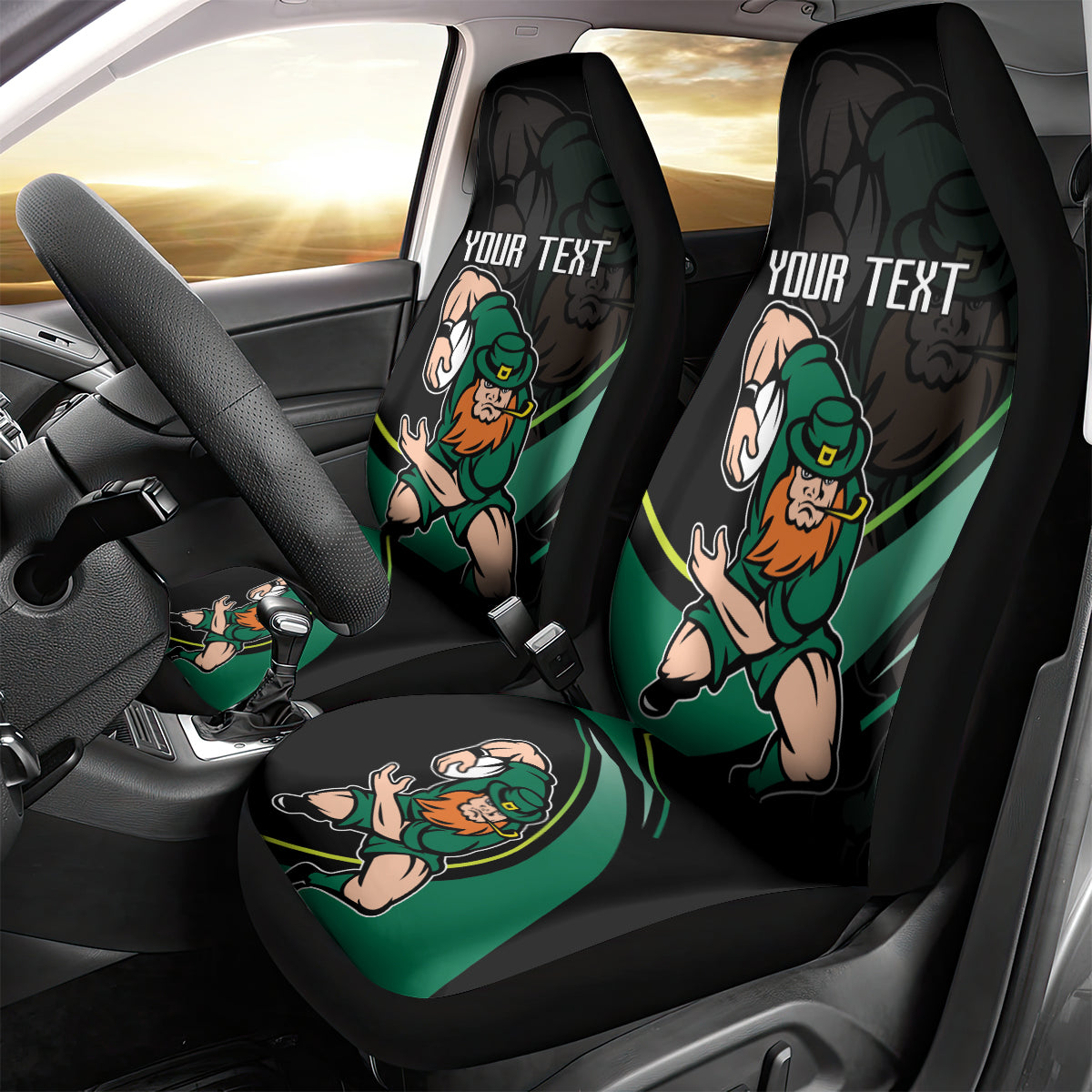 Custom Ireland Rugby Car Seat Cover Irish Shamrocks Warriors Sporty Style LT9 - Wonder Print Shop
