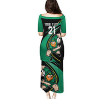 Custom Ireland Rugby Family Matching Puletasi and Hawaiian Shirt Irish Shamrocks Warriors Sporty Style - Wonder Print Shop