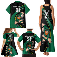 Custom Ireland Rugby Family Matching Tank Maxi Dress and Hawaiian Shirt Irish Shamrocks Warriors Sporty Style - Wonder Print Shop