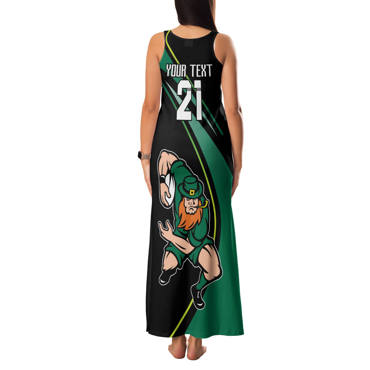 Custom Ireland Rugby Family Matching Tank Maxi Dress and Hawaiian Shirt Irish Shamrocks Warriors Sporty Style - Wonder Print Shop