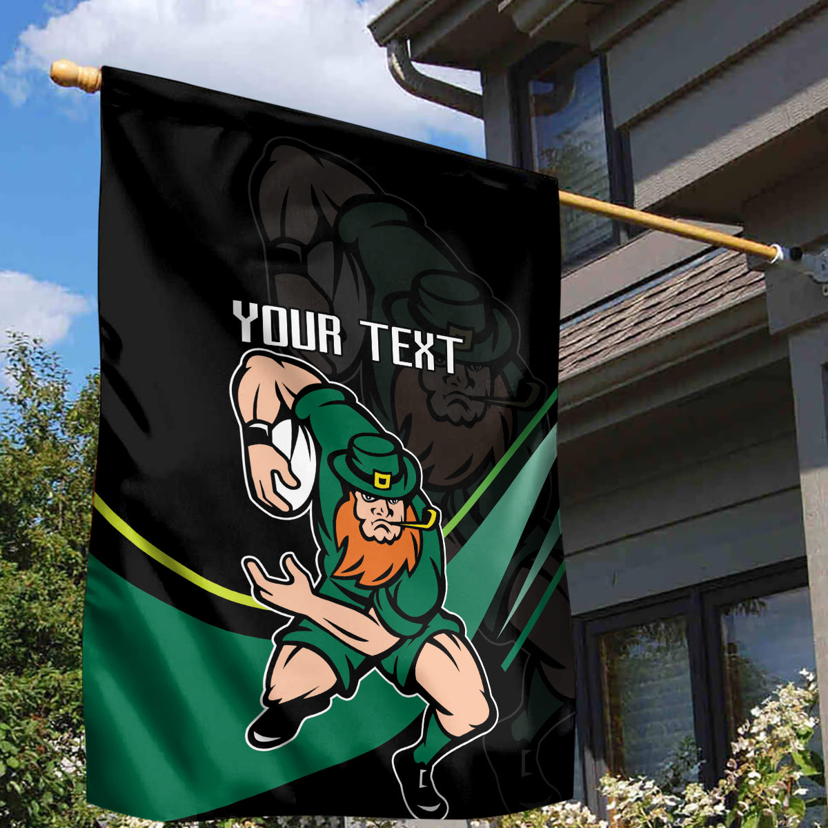 Custom Ireland Rugby Garden Flag Irish Shamrocks Warriors Sporty Style - Wonder Print Shop