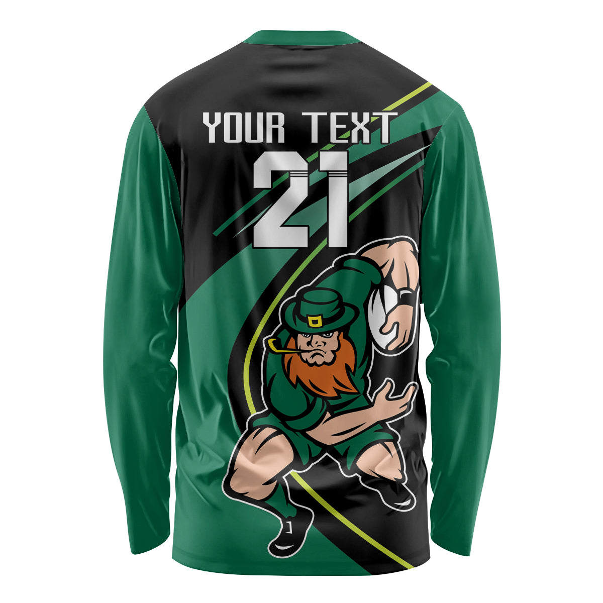Custom Ireland Rugby Long Sleeve Shirt Irish Shamrocks Warriors Sporty Style - Wonder Print Shop