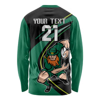 Custom Ireland Rugby Long Sleeve Shirt Irish Shamrocks Warriors Sporty Style - Wonder Print Shop