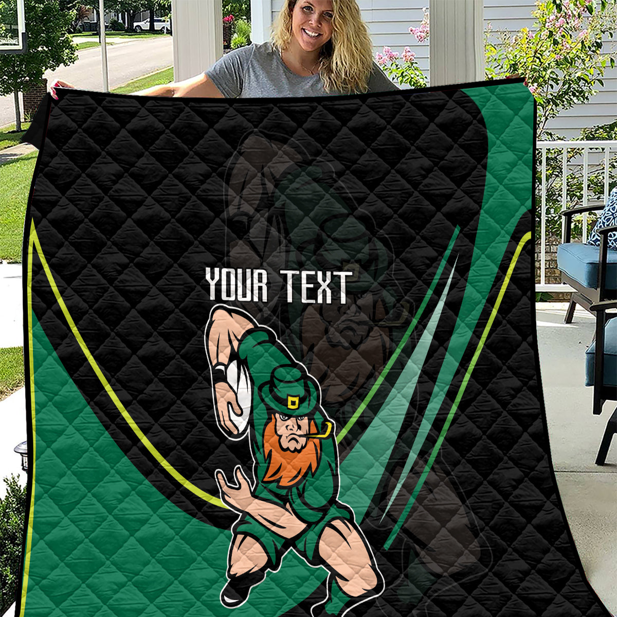 Custom Ireland Rugby Quilt Irish Shamrocks Warriors Sporty Style - Wonder Print Shop
