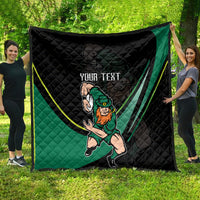 Custom Ireland Rugby Quilt Irish Shamrocks Warriors Sporty Style - Wonder Print Shop