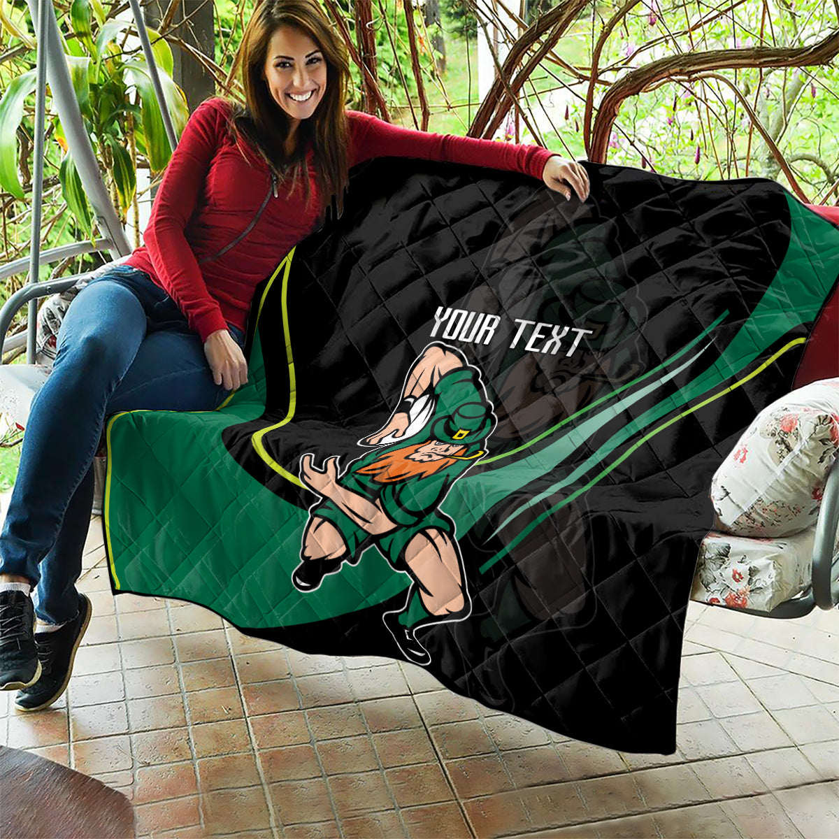Custom Ireland Rugby Quilt Irish Shamrocks Warriors Sporty Style - Wonder Print Shop