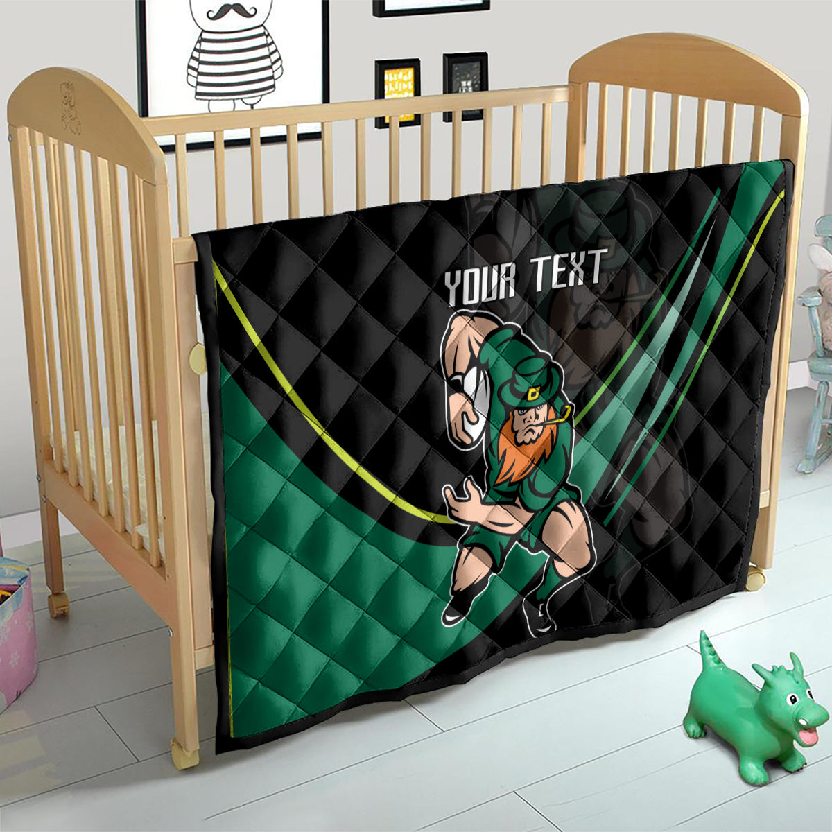 Custom Ireland Rugby Quilt Irish Shamrocks Warriors Sporty Style - Wonder Print Shop