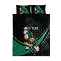Custom Ireland Rugby Quilt Bed Set Irish Shamrocks Warriors Sporty Style - Wonder Print Shop